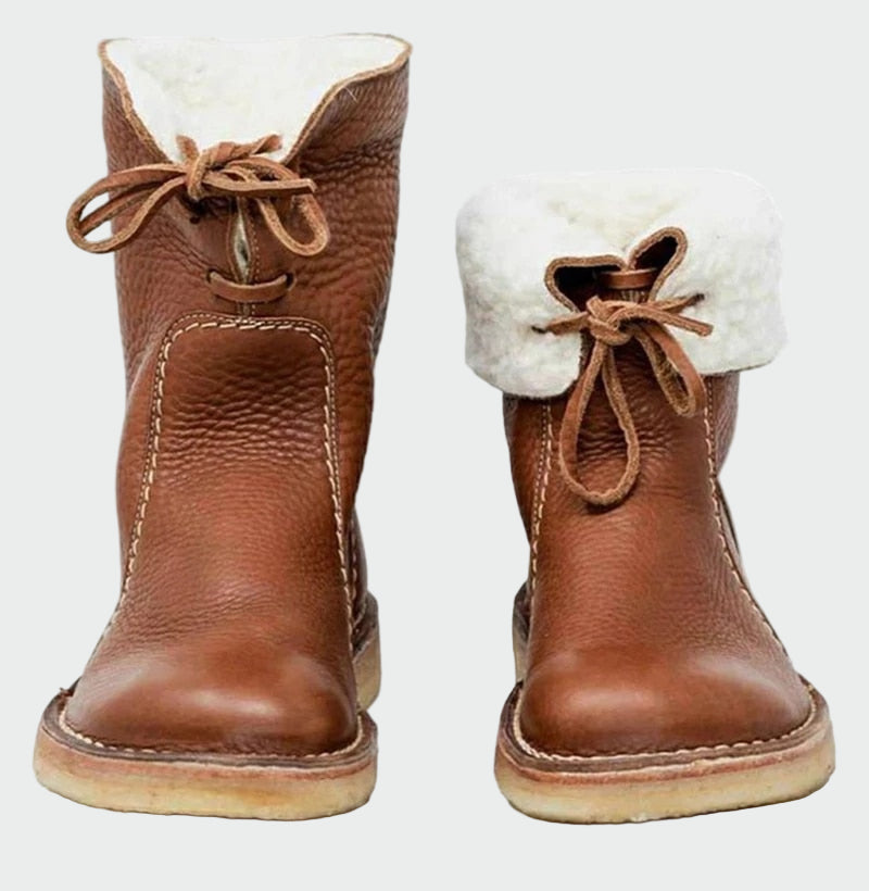 Zapatos de cuero impermeables con forro de lana