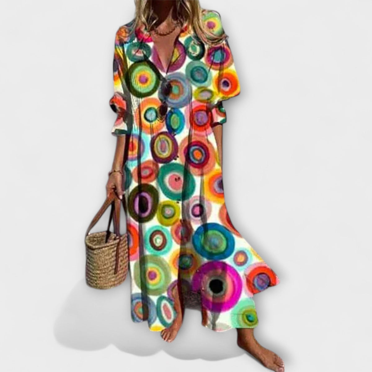 Lila - Vestido Maxi Lichotivé con Cobertura para el Vientre
