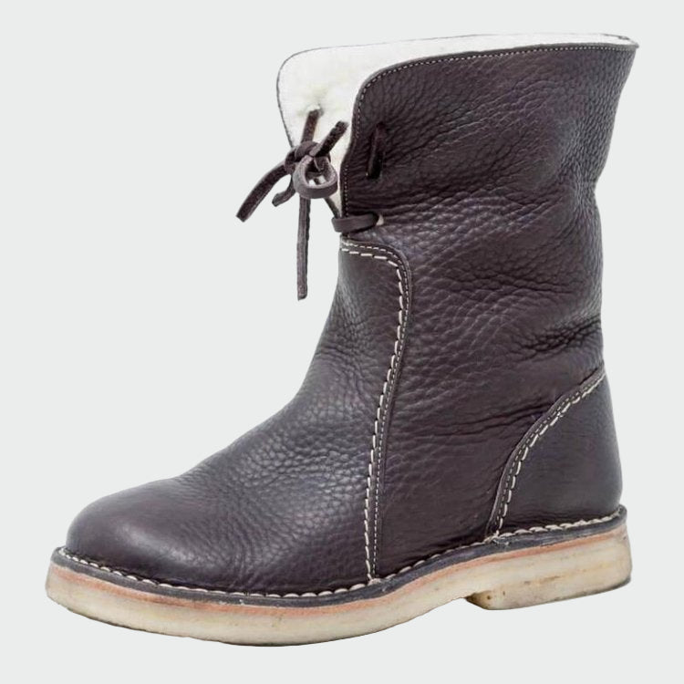 Zapatos de cuero impermeables con forro de lana