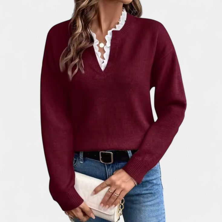 Anne – Camisa elegante con borde de encaje