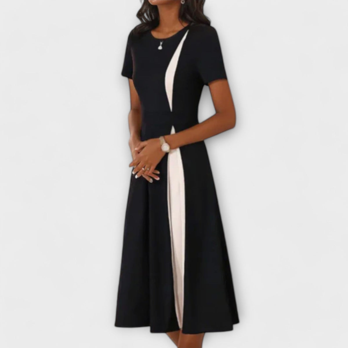 Hanne - Vestidos midi negro y blanco