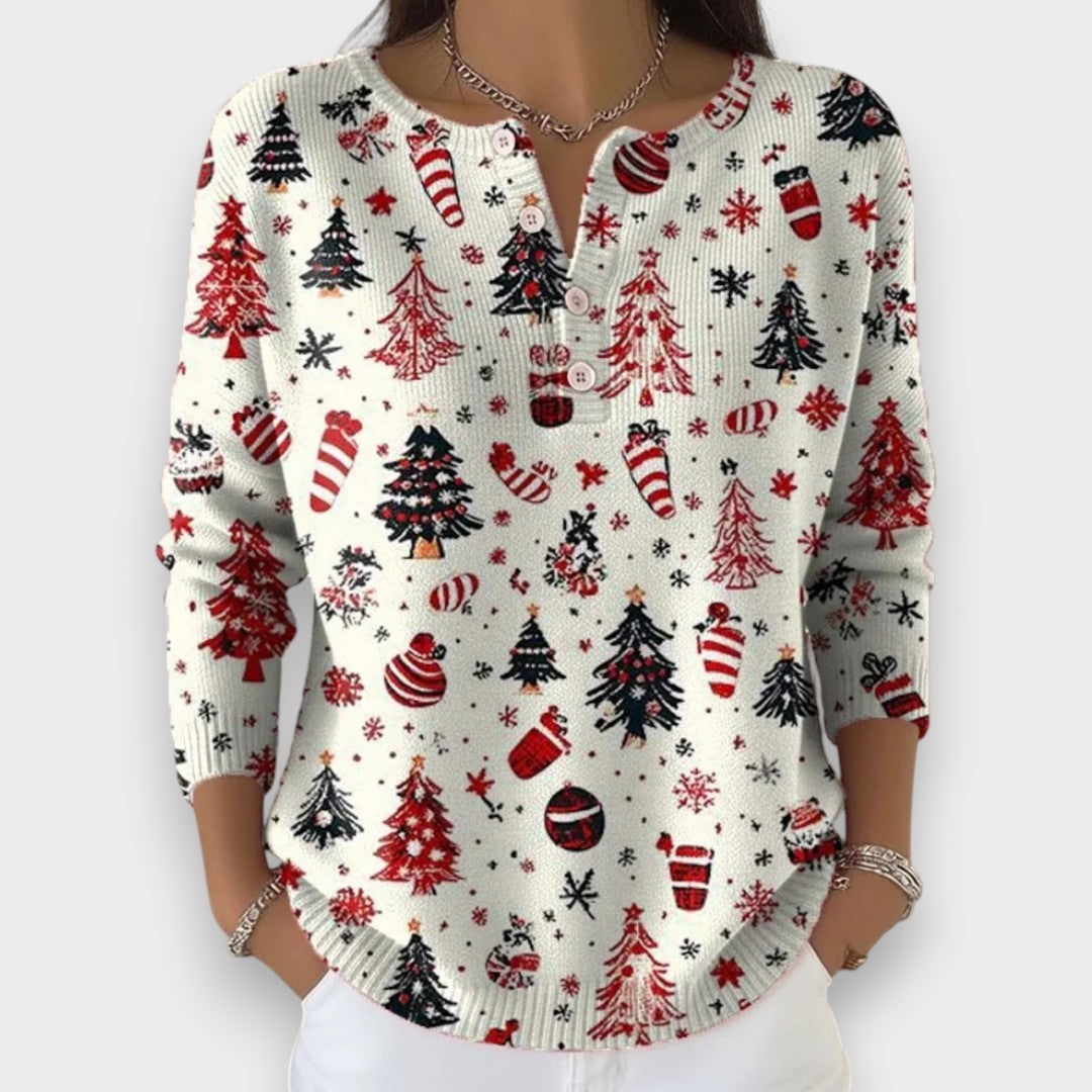 Simona - Suéter Navideño con Botones