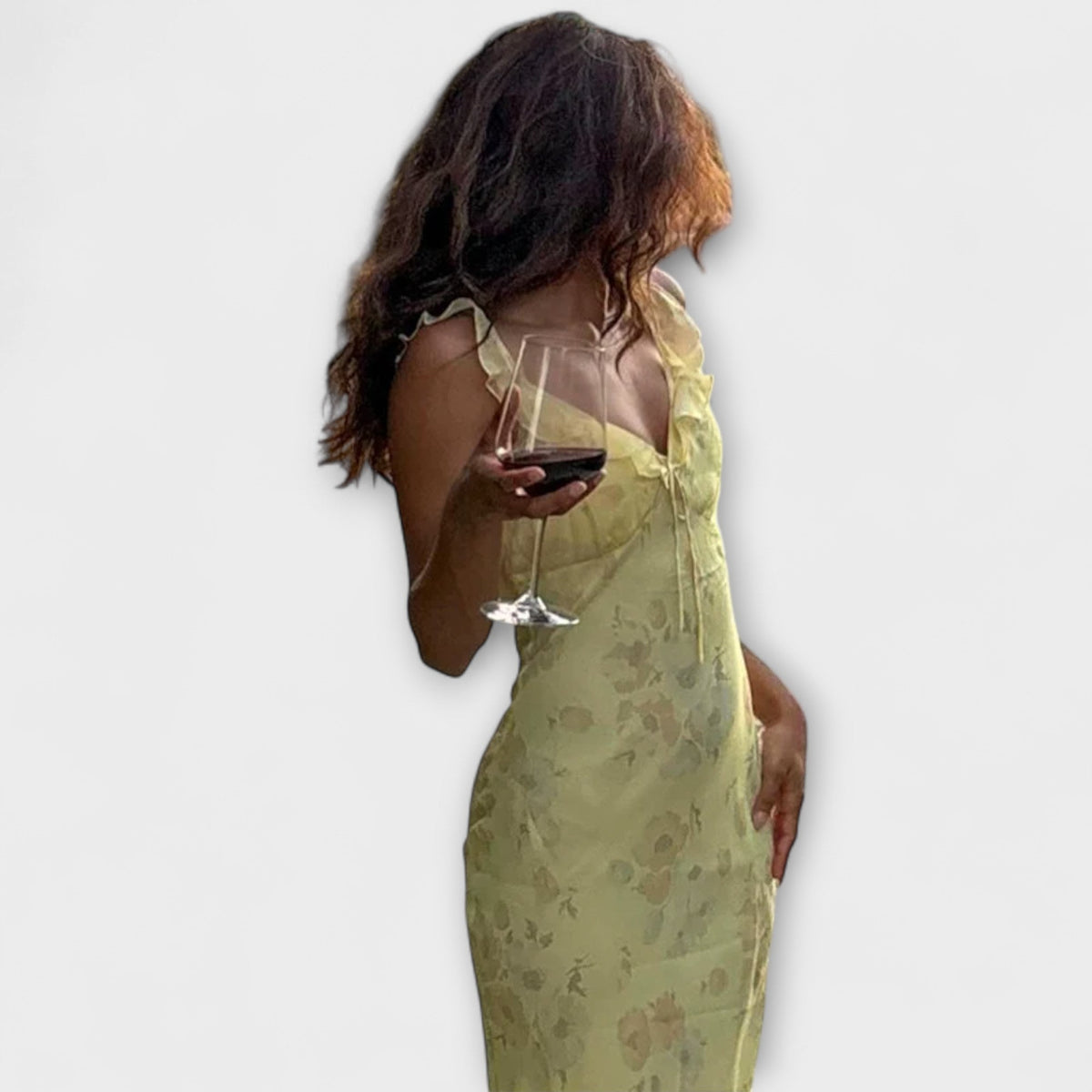 Ropa Maxi con Motivo Floral Criptográfico