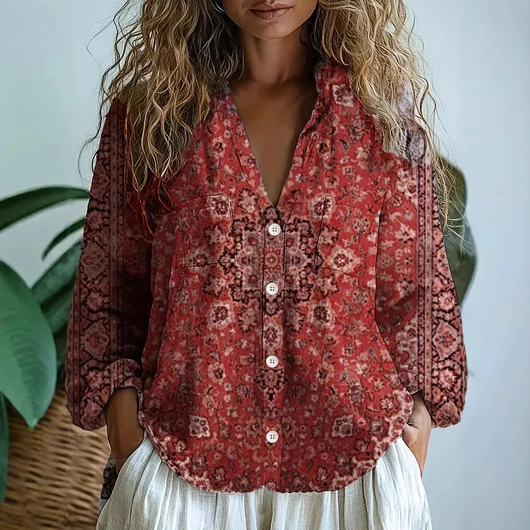 Sofía – Blusa casual con motivo natural