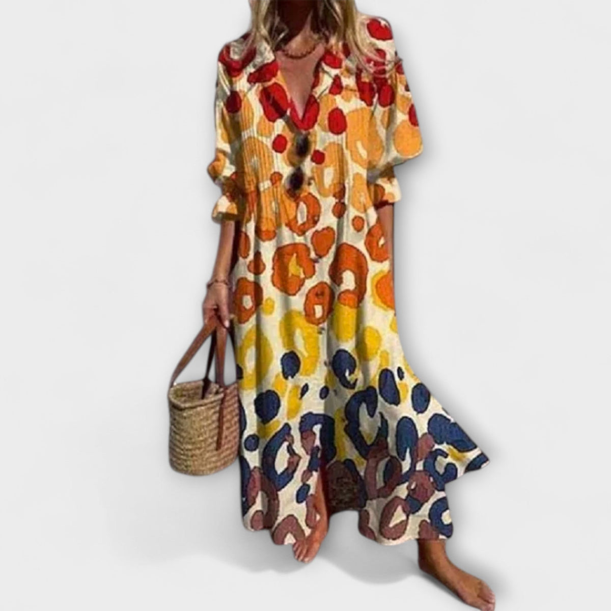 Lila - Vestido Maxi Lichotivé con Cobertura para el Vientre