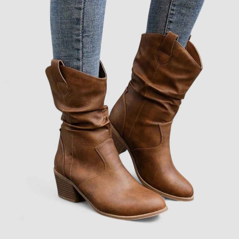 Leonor™ | Botas de Tacón Caídas