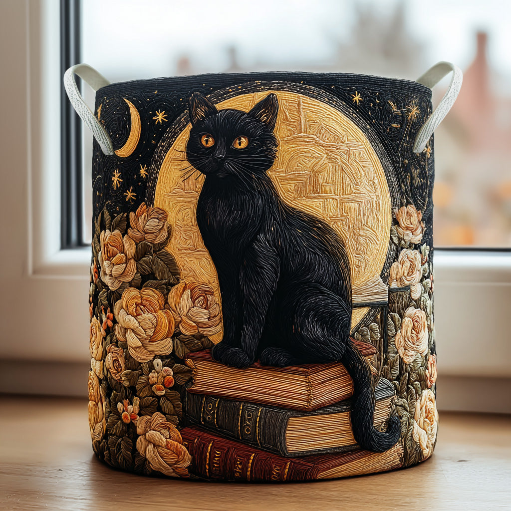 Gato Curioso | Cesta de Almacenaje Acolchada