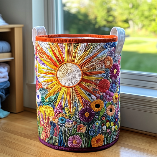 Flor de Girasol | Cesta de Almacenaje Acolchada