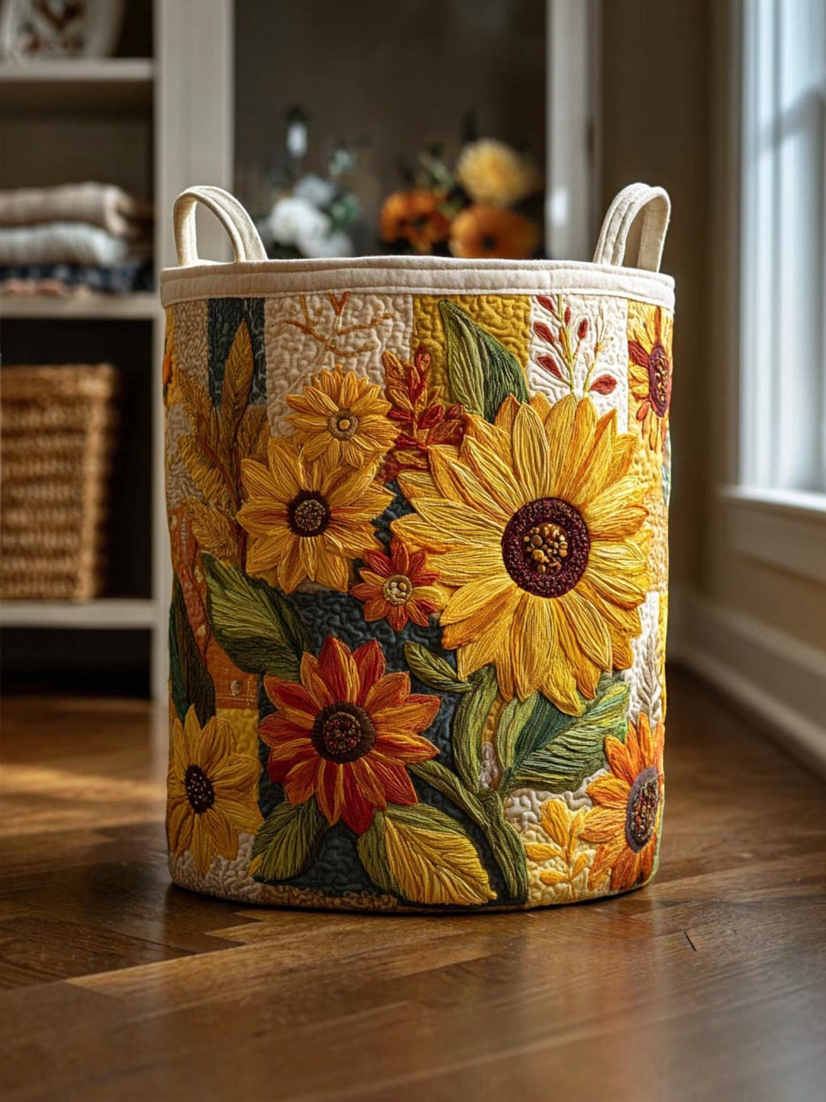 Sueño de Girasol | Cesta de Almacenaje Acolchada