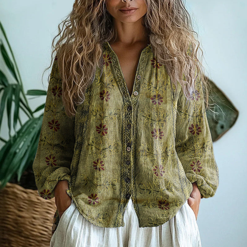 Sofía – Blusa casual con motivo natural