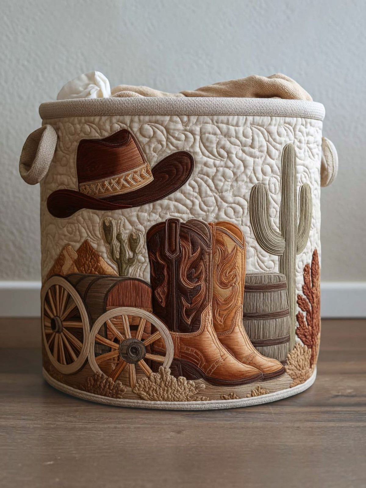 Estilo Western | Cesta de Almacenaje Acolchada