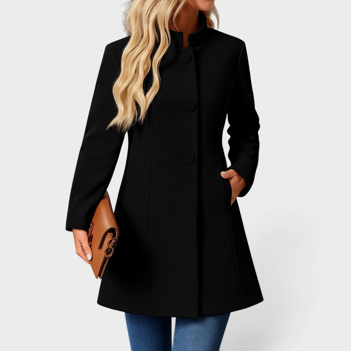 Rosalía™ | Abrigo con Cuello Alto