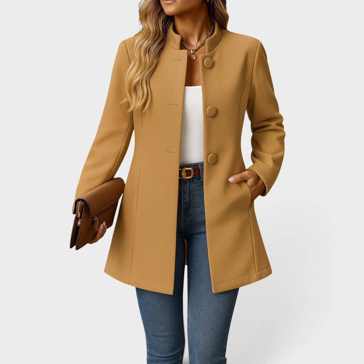 Rosalía™ | Abrigo con Cuello Alto