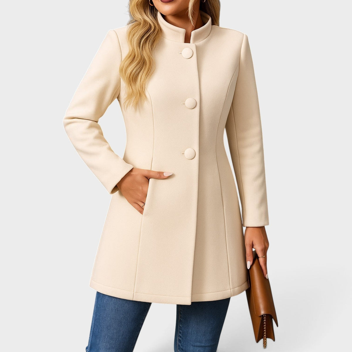 Rosalía™ | Abrigo con Cuello Alto