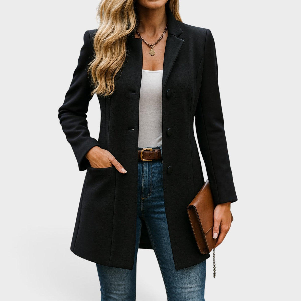 Rosalía™ | Abrigo con Cuello Alto