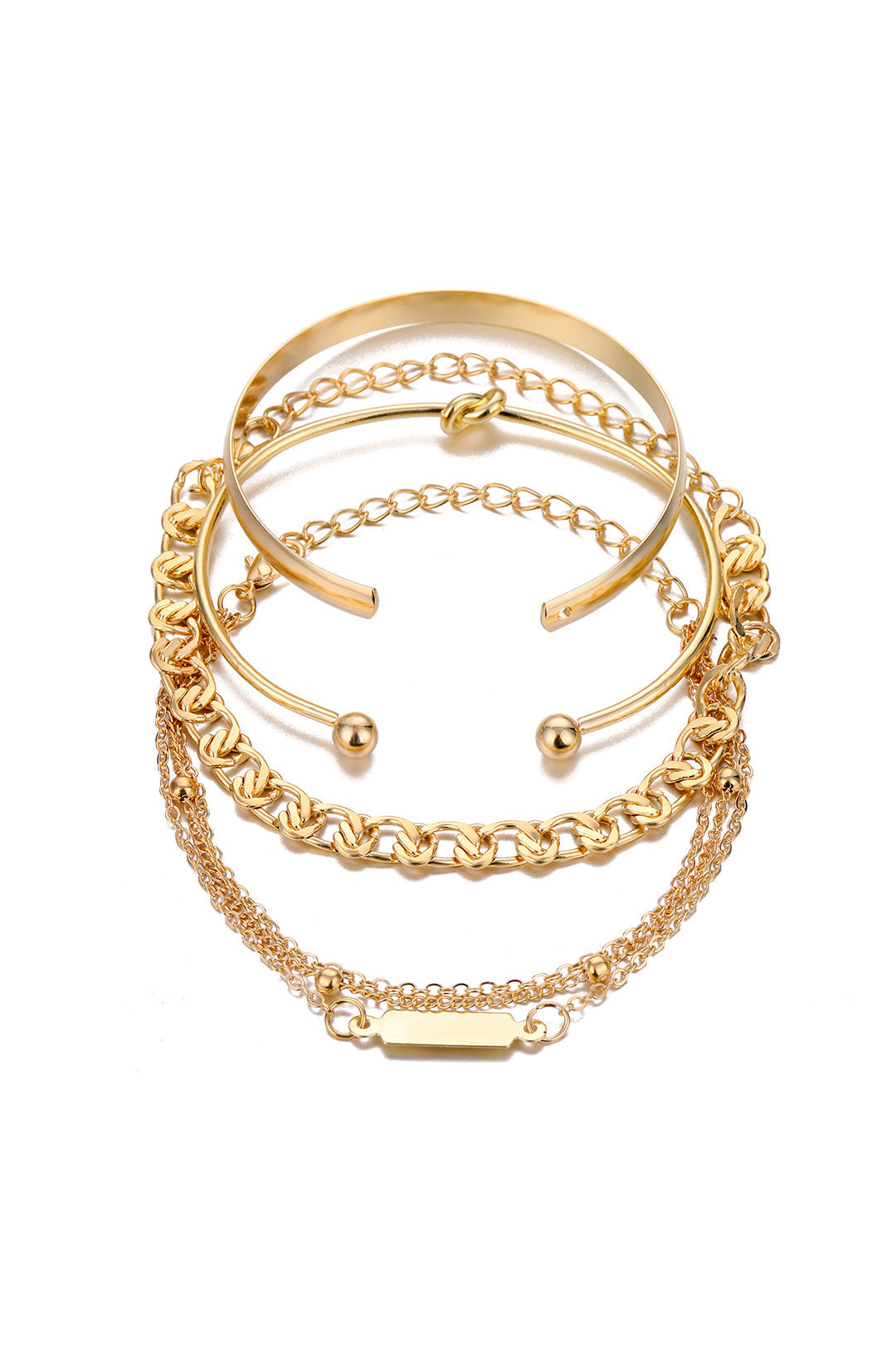 Conjunto de 4 Pulseras de Metal