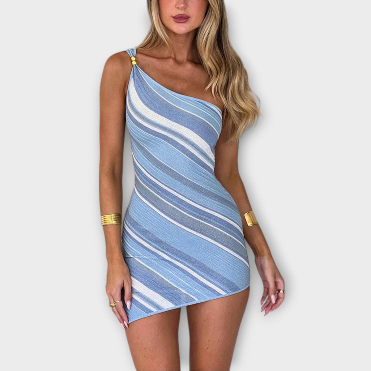 Kira - Vestido Mini Tendencia de Hombro Único