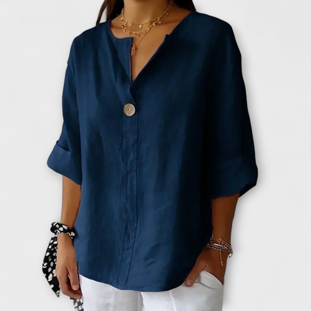 Nicole - Blusa casual de lino