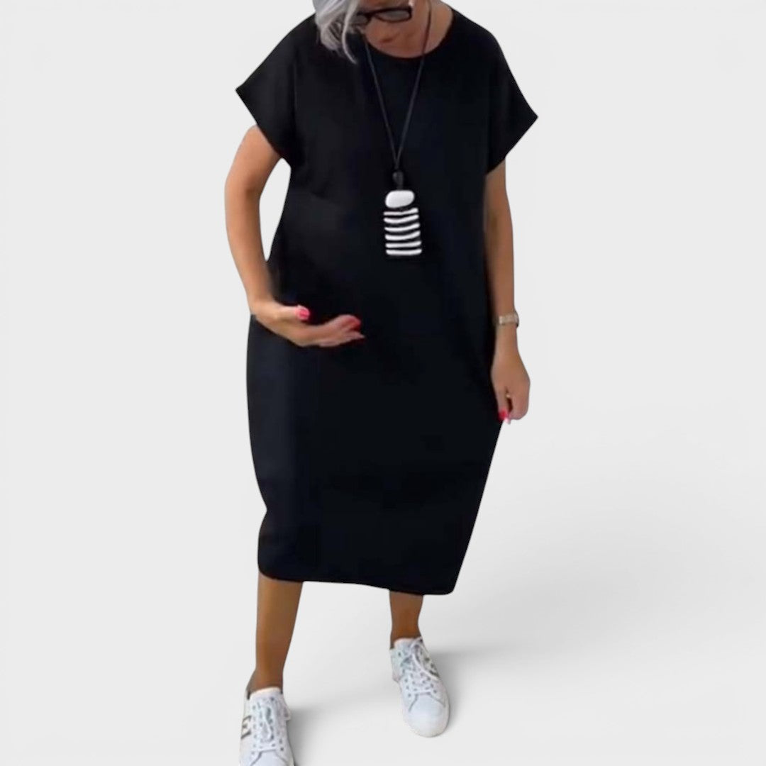 Nicole | Vestido midi fluido con bolsillos