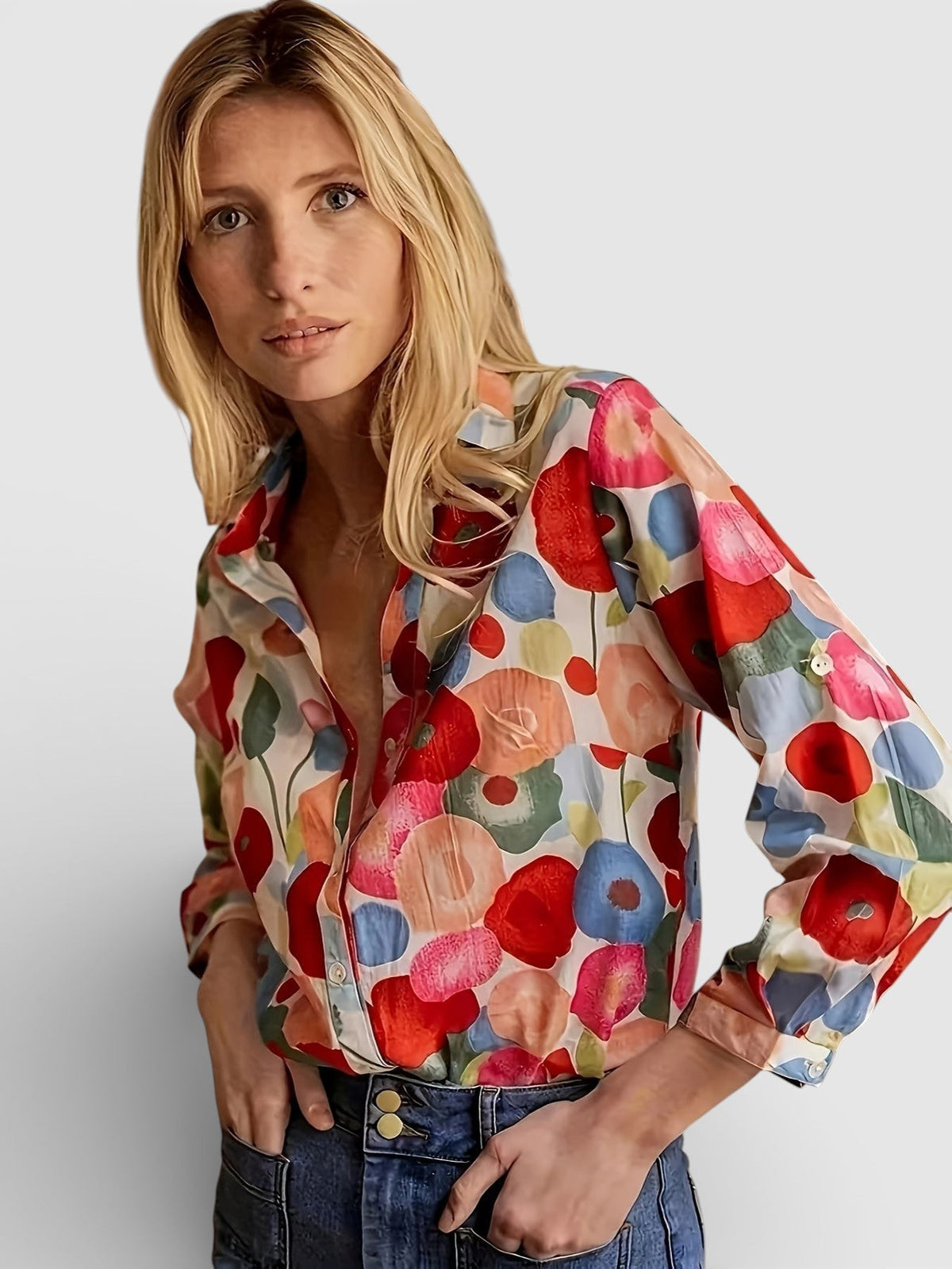 Iva | Camisa de flores de manga larga