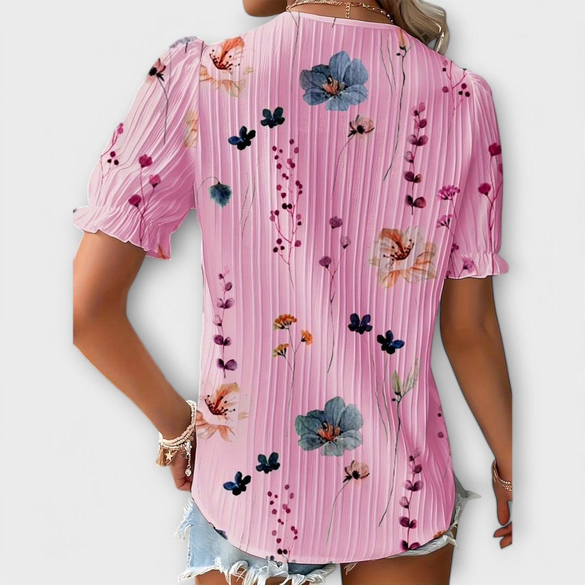 Emily - Blusa de moda con escote en V