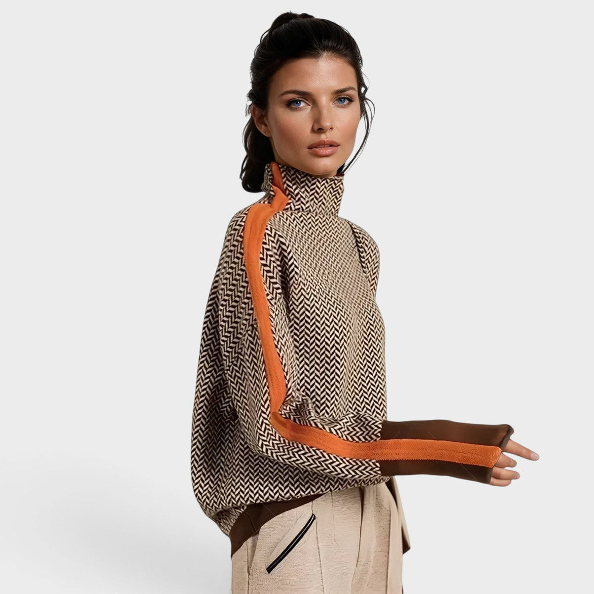 Rosaura™ | Suéter de Cuello Alto con Rayas