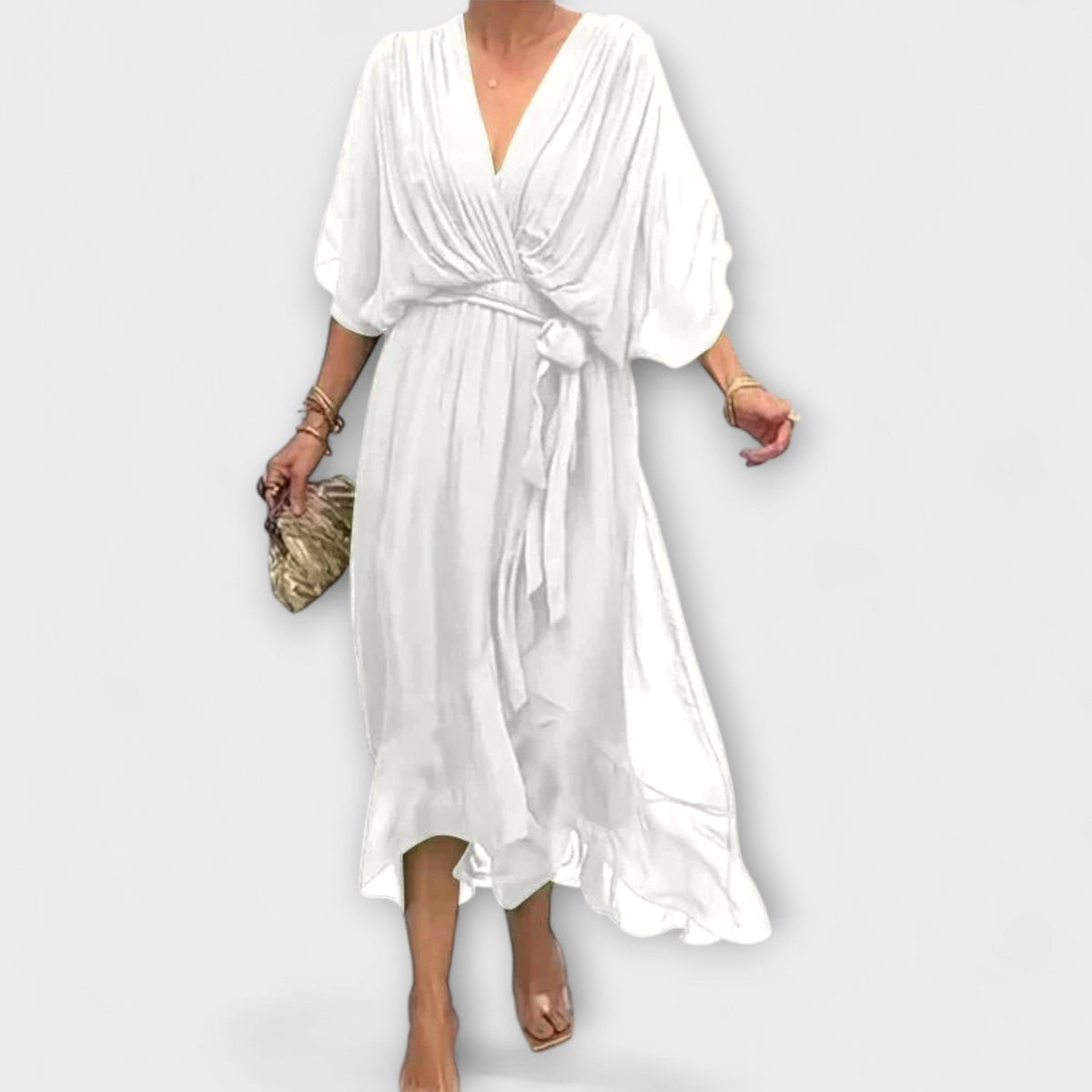 Amoura - Vestidos de chiffon con escote en V