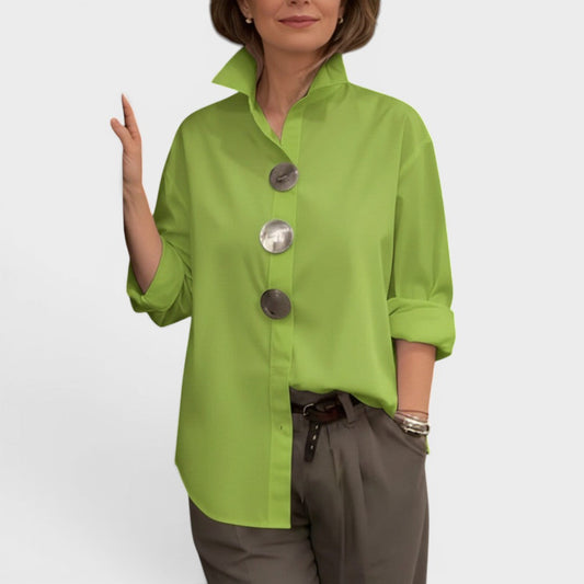 Élodie™ | Blusa chic con cuello alto