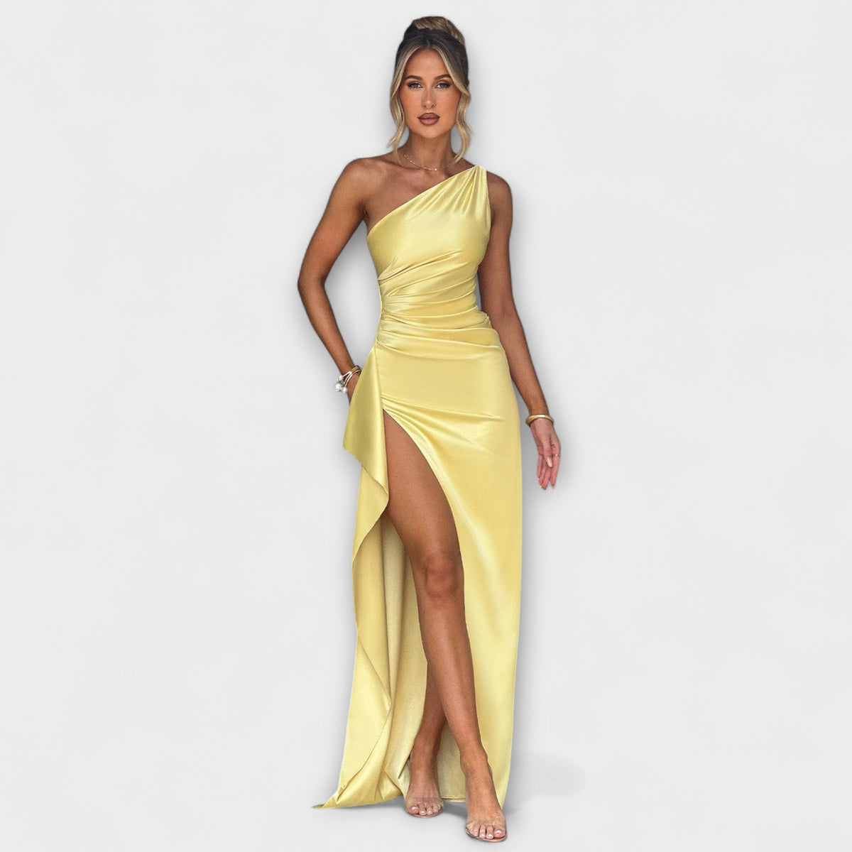 Maxi vestido de un solo hombro
