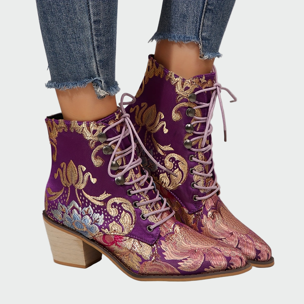 Zapatos de piel con flores