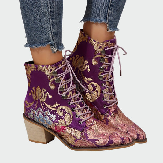 Zapatos de piel con flores