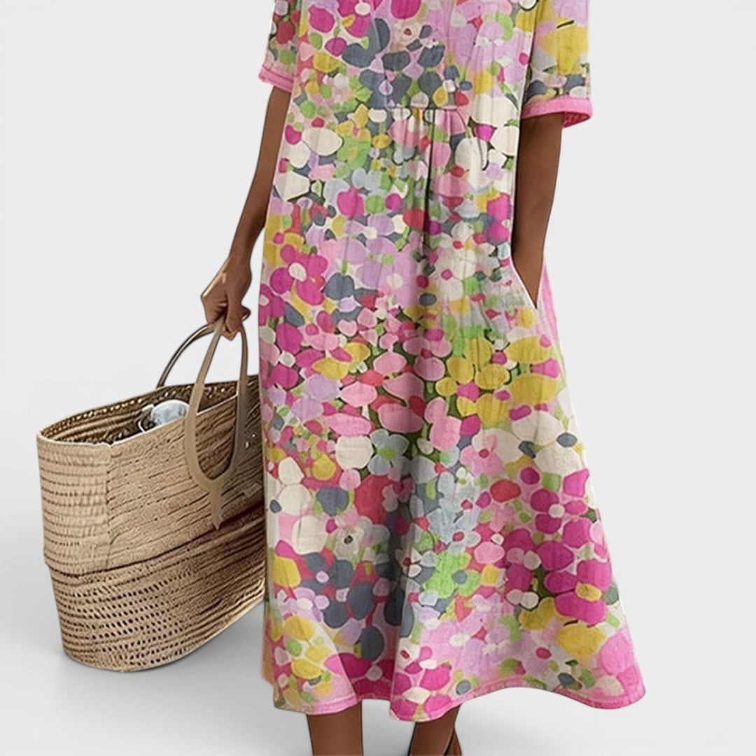 Hélène | Elegante vestido midi floral de verano