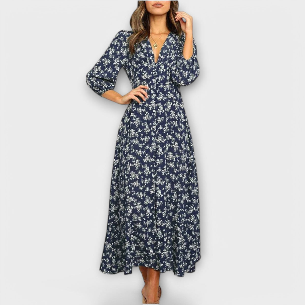 Vestido maxi con motivos florales para mujeres