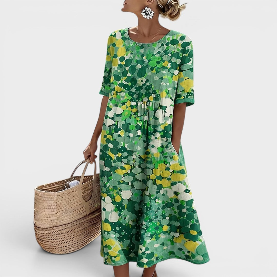 Hélène | Elegante vestido midi floral de verano