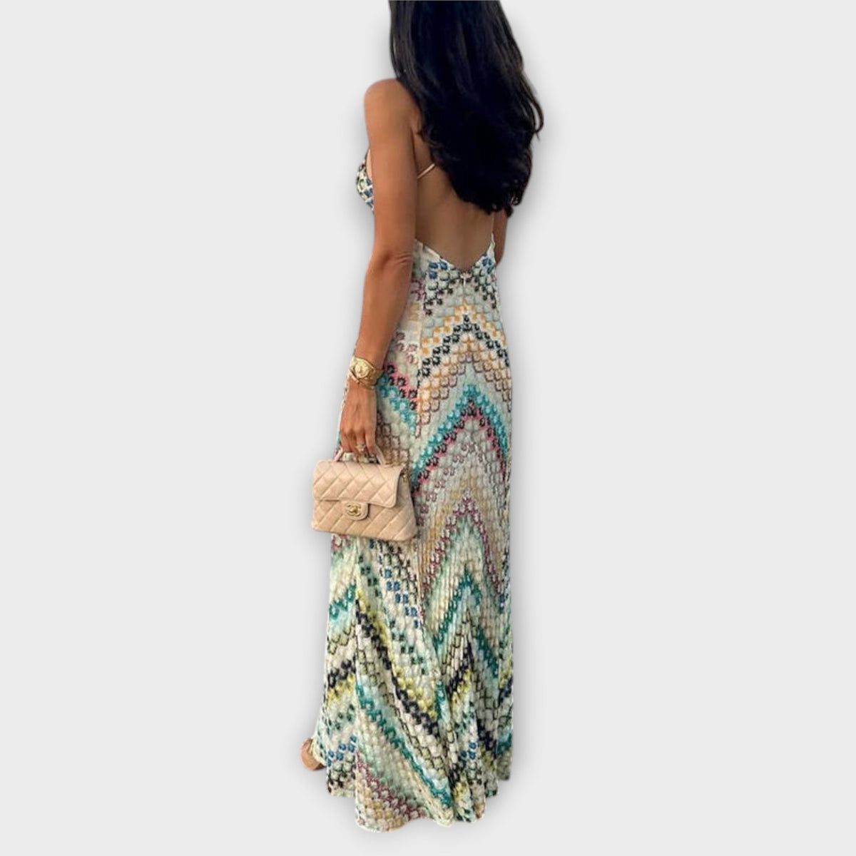 Remi - Maxi vestido con motivo a zigzag colorido de Missoni