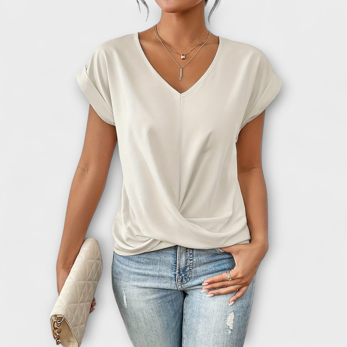 Eloise - Top con escote en V y detalle de lazo
