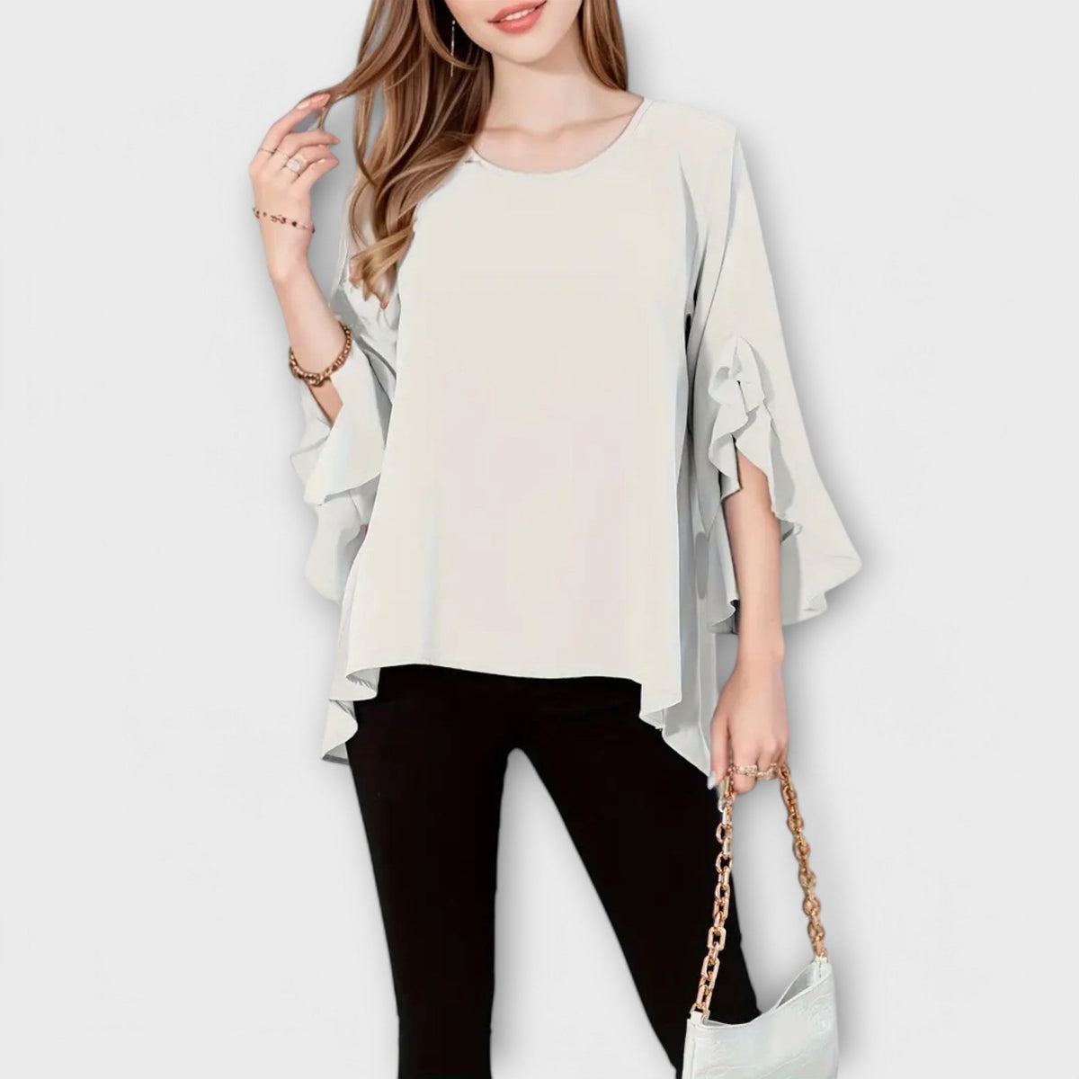 Aria - La blusa primaveral perfecta con escote redondo