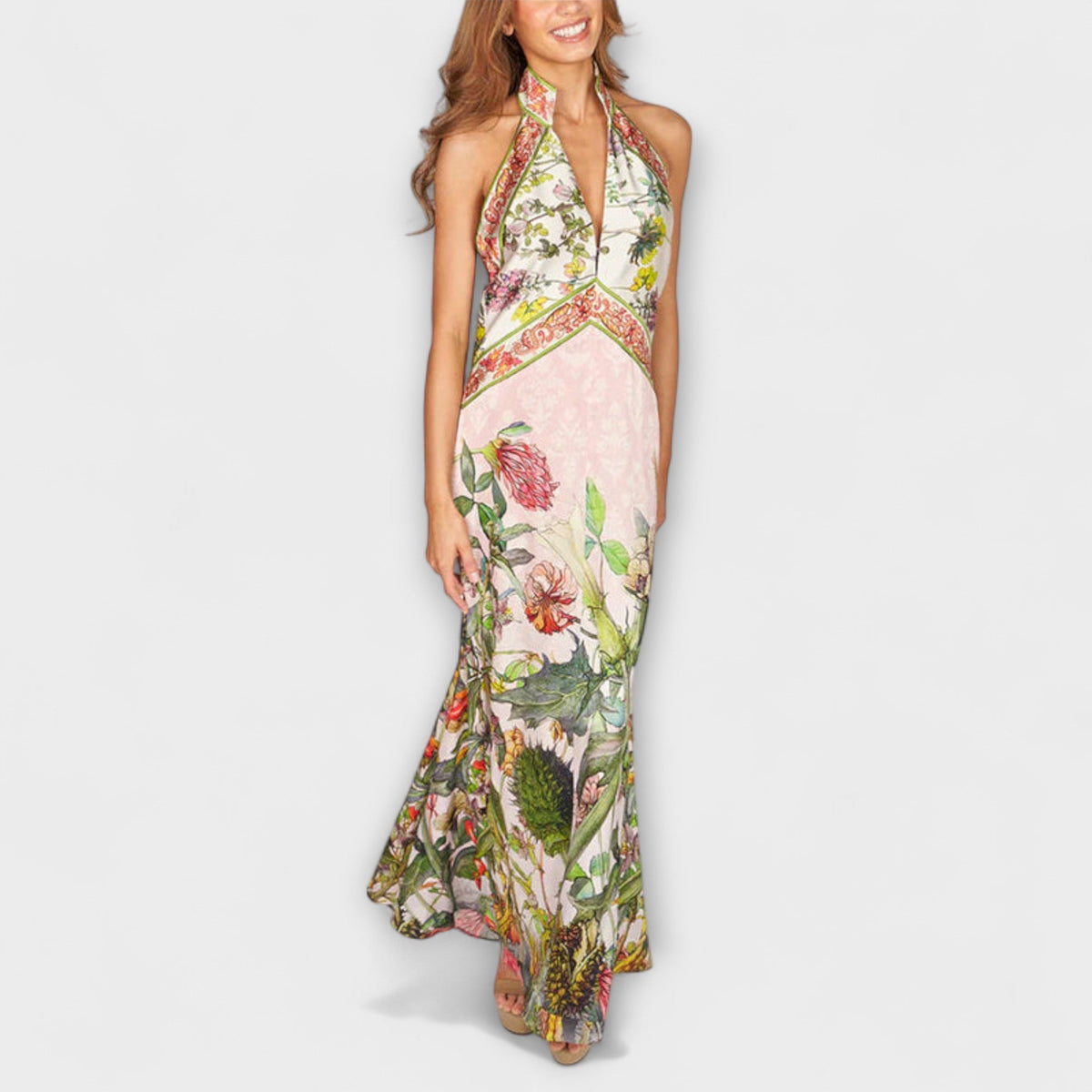 Ayla - Vestido maxi sin mangas con estampado floral