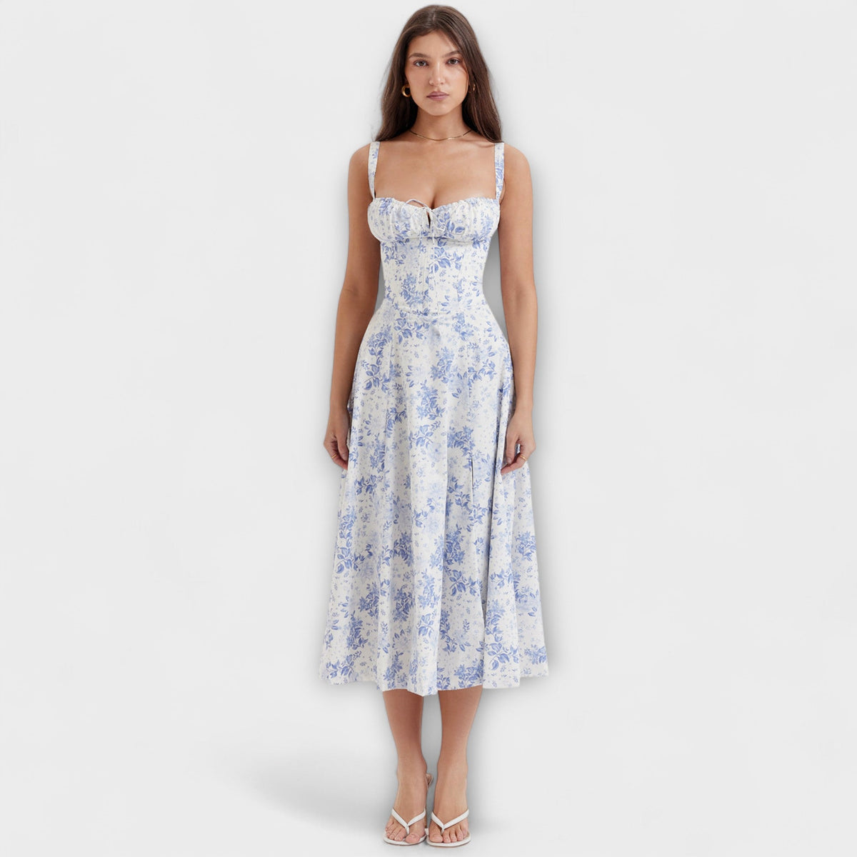 Zipporas - Vestido ajustado con un motivo floral moderno de primavera