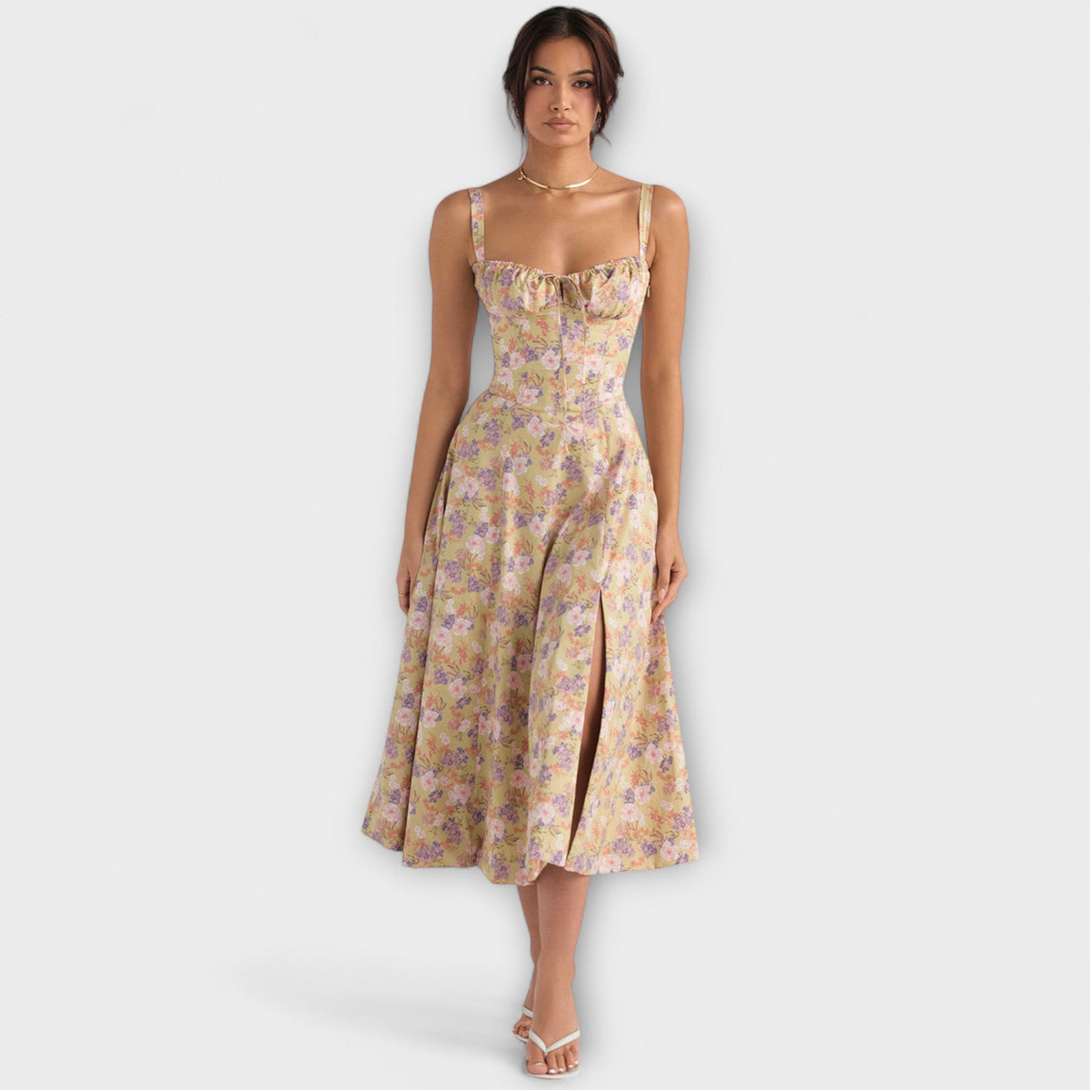 Zipporas - Vestido ajustado con un motivo floral moderno de primavera