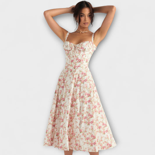 Zipporas - Vestido ajustado con un motivo floral moderno de primavera