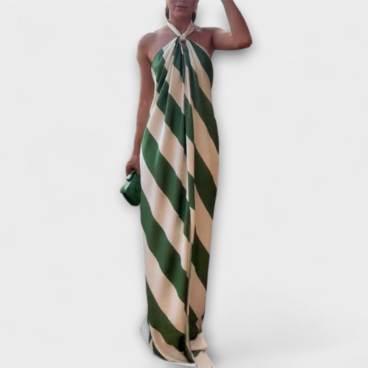 Marlowe - Vestido maxi a rayas con espalda descubierta