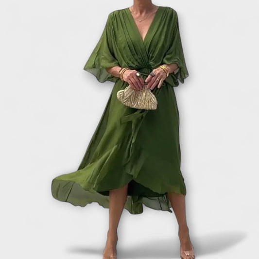 Amoura - Vestidos de chiffon con escote en V