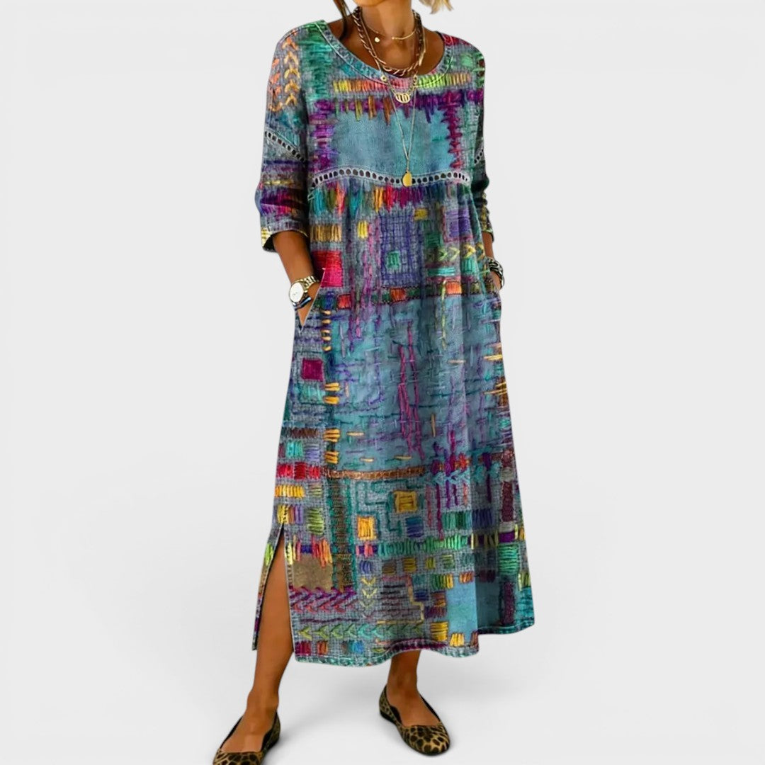 Léonie™ | Vestido de denim bohemio elegante
