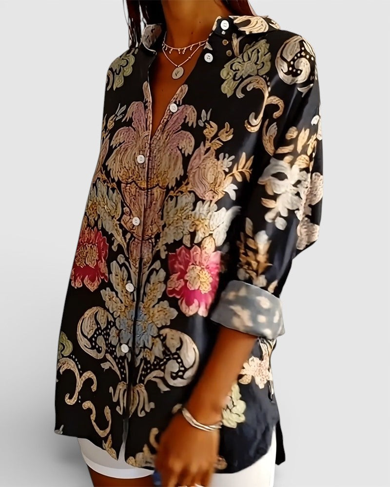 Irena | Camisa con estampado y cuello