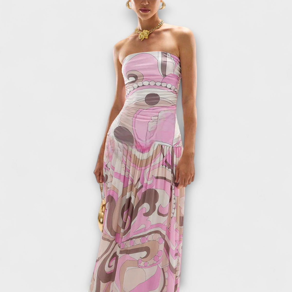 Tatum - Maravillosos vestidos maxi en tonos pastel con hombros al descubierto