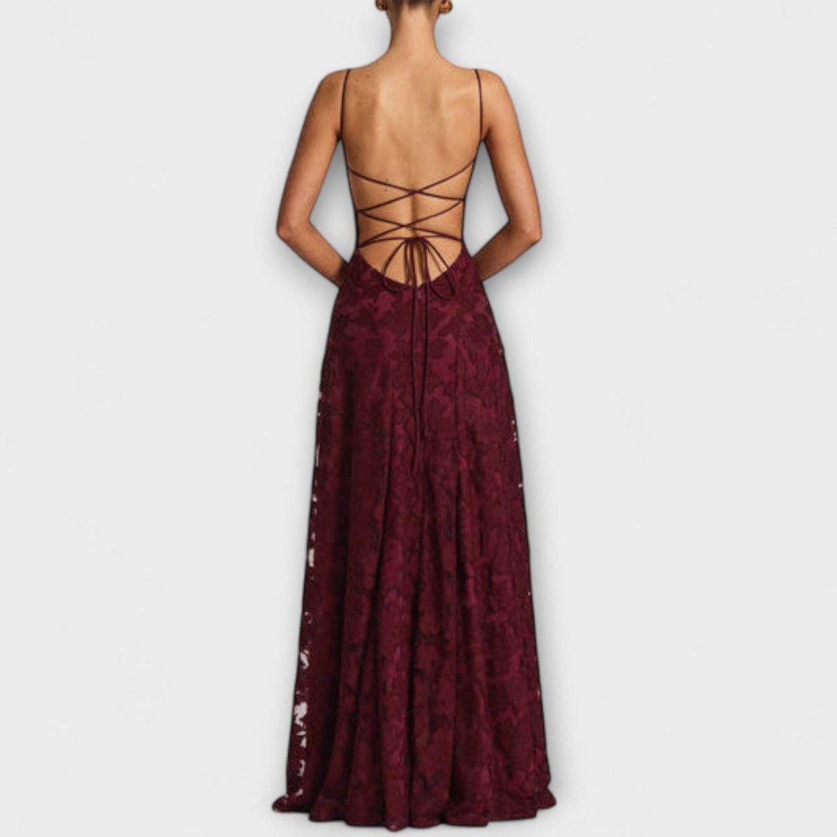 Kairi - Vestidos Maxi Elegantes con Encaje Floral y Tirantes Delgados