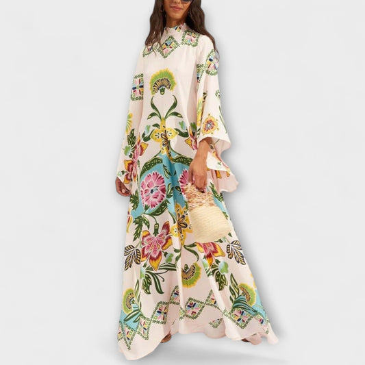 Lisa - Vestidos maxi elegantes con motivo floral y diseño casual