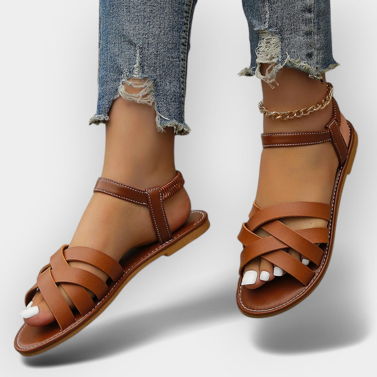Sandalias hechas a mano con correas ajustables