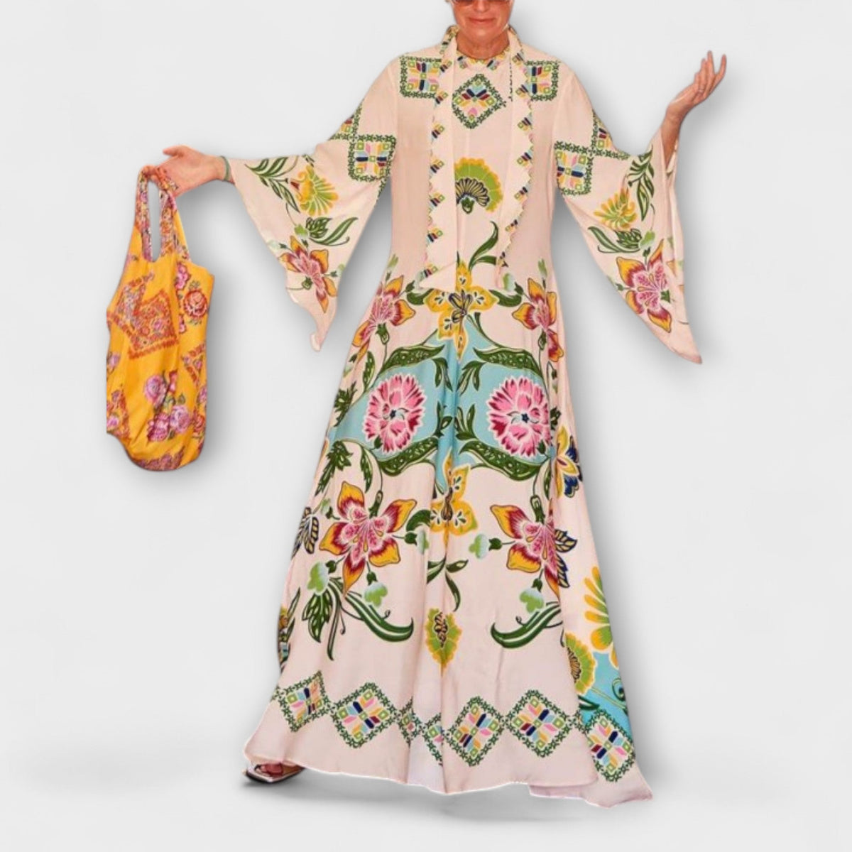 Lisa - Vestidos maxi elegantes con motivo floral y diseño casual